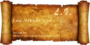 Lex Viktória névjegykártya